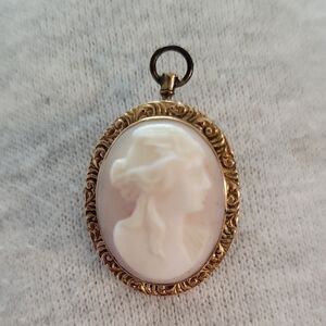 Elegant Gold Cameo Pendant